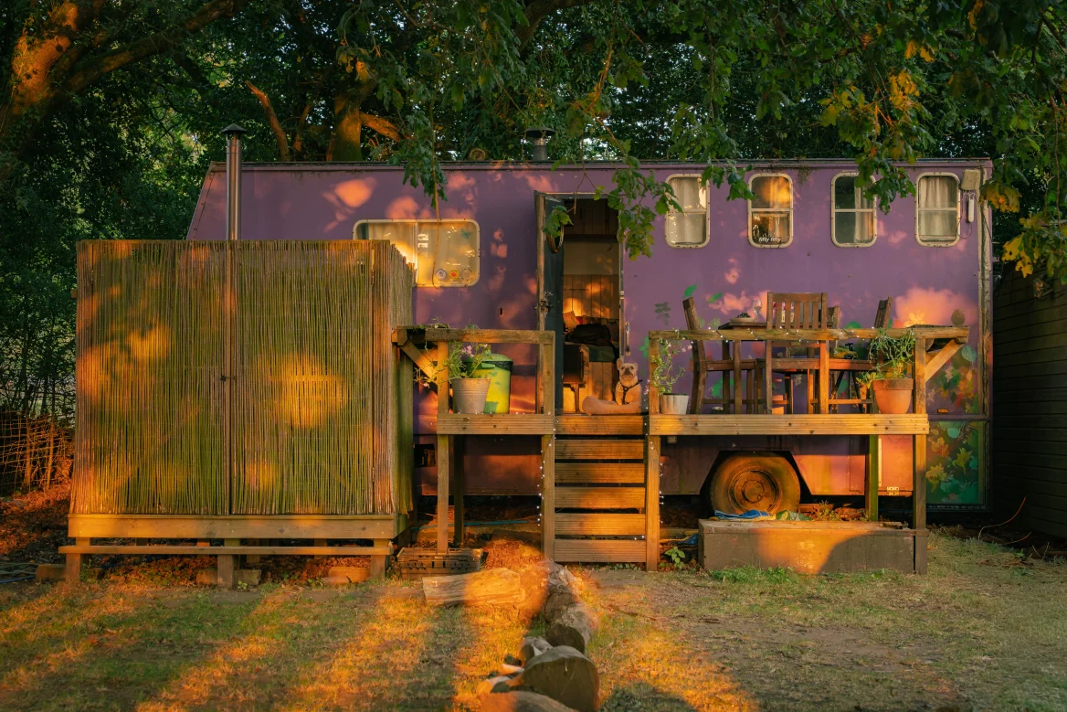 Horsebox in the trees at Camp Hillcrest